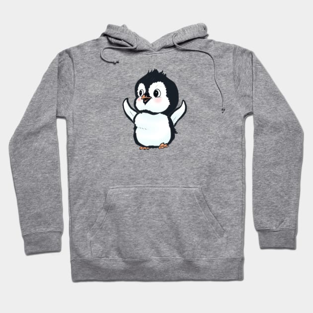 Happy penguin Hoodie by Artofokan